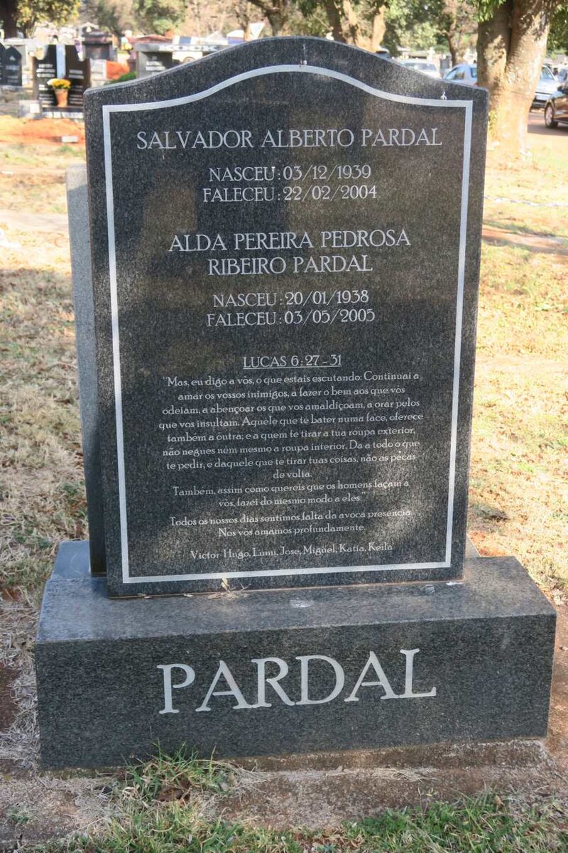 PARDAL Salvador Alberto 1939-2004 &amp; Alda Pereira Pedrosa Ribeiro 1938-2005