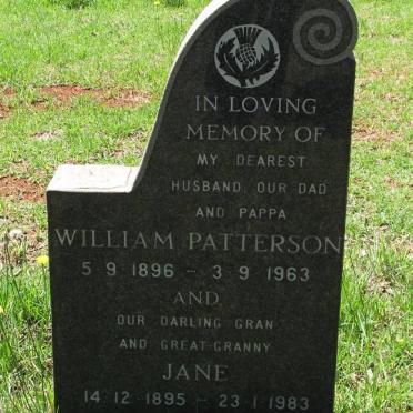 PATTERSON William 1896-1963 &amp; Jane 1895-1983