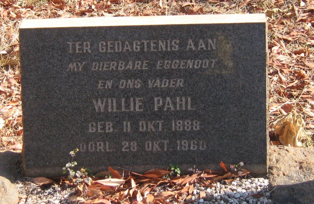 PAHL Willie 1888-1960