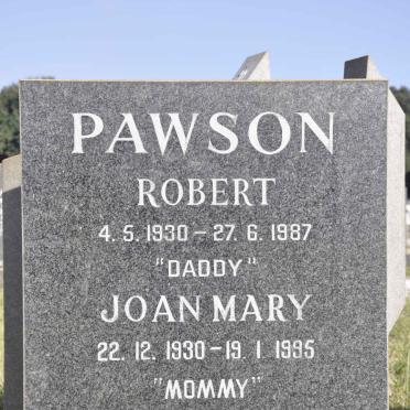 PAWSON Robert 1930-1987 &amp; Joan Mary 1930-1995
