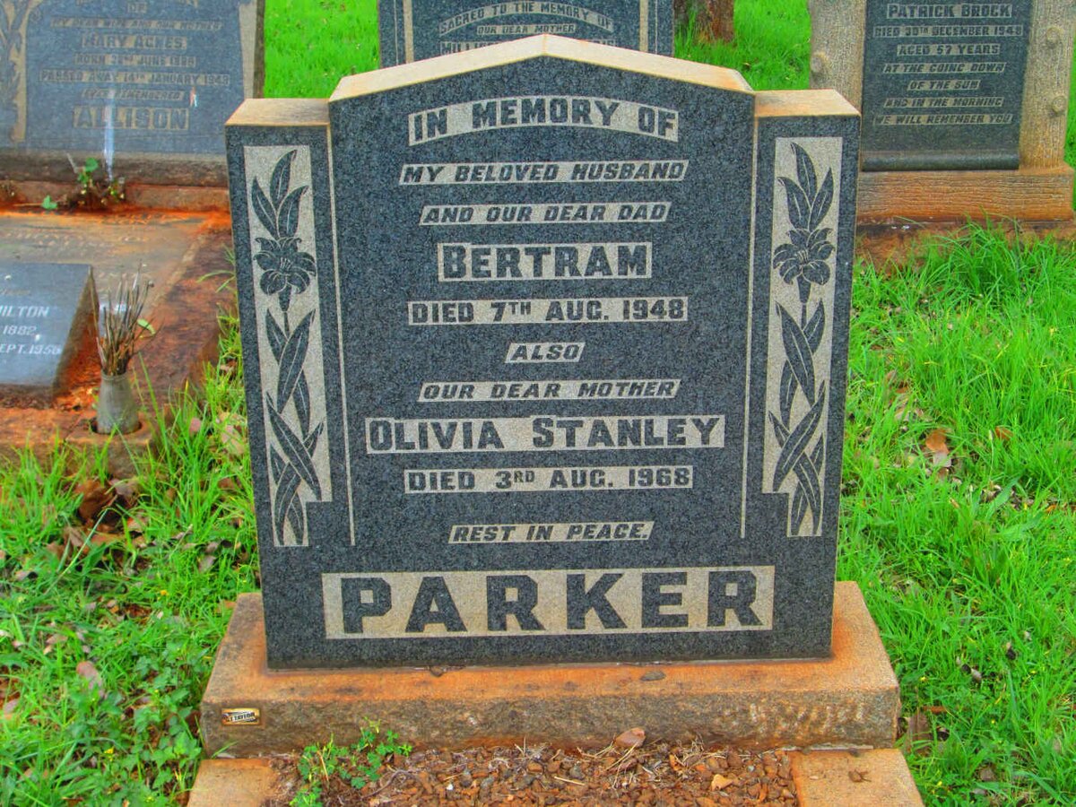 PARKER Bertram -1948 &amp; Olivia Stanley -1968