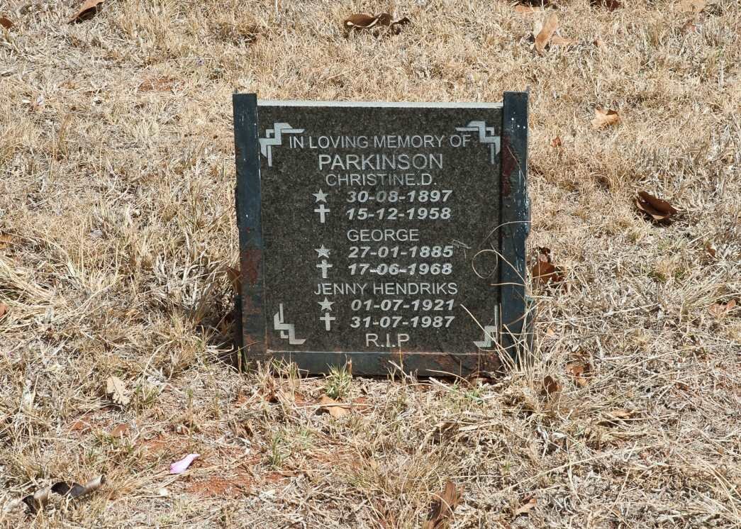 PARKINSON George 1885-1968 &amp; Christine D. 1897-1958 :: PARKINSON Jenny 1921-1987