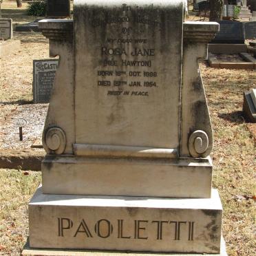 PAOLETTI Rosa Jane nee HAWTON 1886-1954