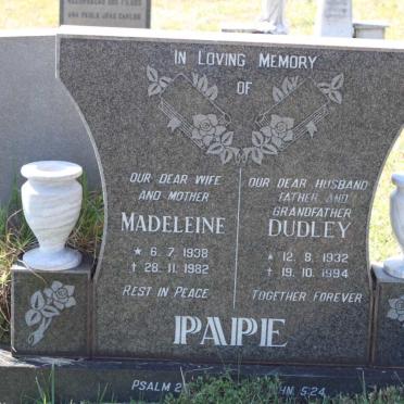 PAPE Dudley 1932-1994 &amp; Madeleine 1938-1982