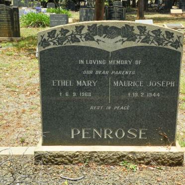 PENROSE Maurice Joseph -1944 &amp; Ethel Mary -1968