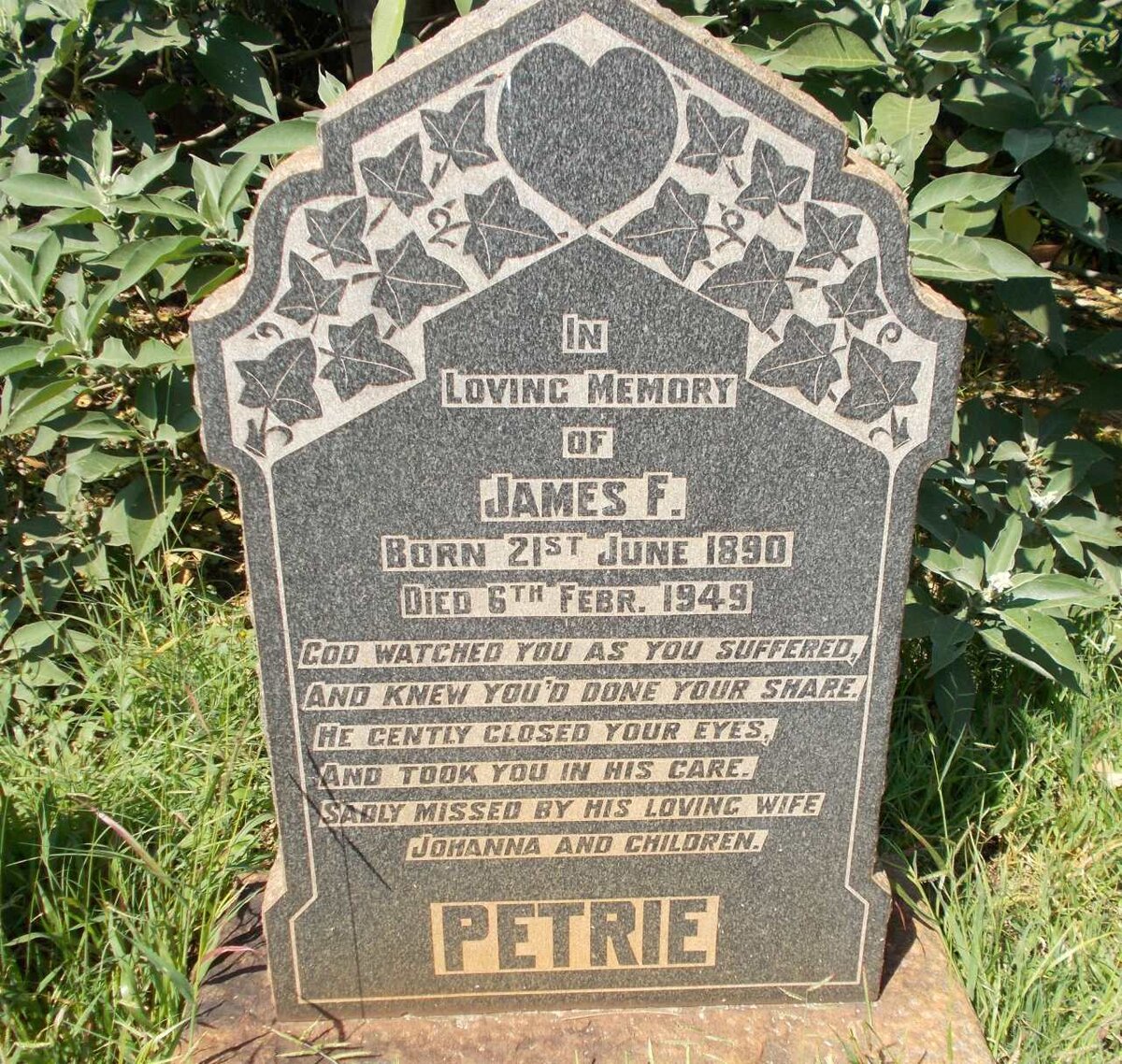 PETRIE James F. 1890-1949