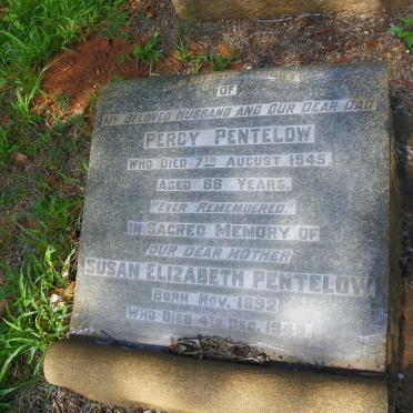 PENTELOW Percy -1945 &amp; Susan Elizabeth 1892-1948