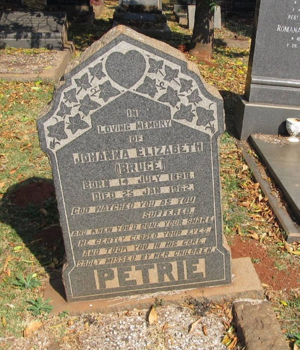 PETRIE Johanna Elizabeth nee BRUCE 1898-1962