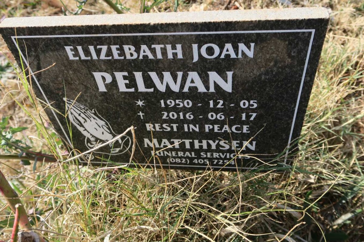 PELWAN Elizebath Joan 1950-2016