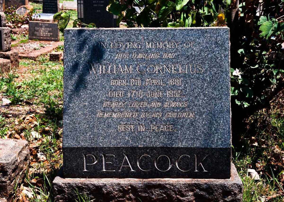 PEACOCK William Cornelius 18?1-1952