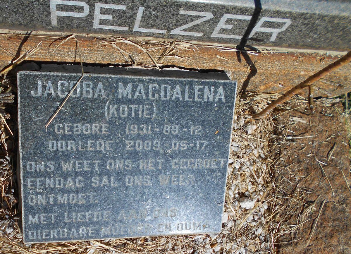 PELZER Jacob 1925-1957 &amp; Jacoba Magdalena 1931-2009