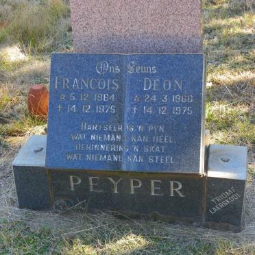 PEYPER Francois 1964-1975 :: PEYPER Deon 1966-1975