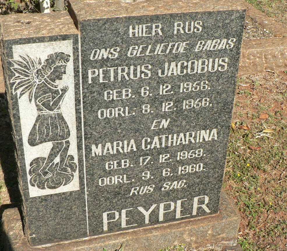 PEYPER Petrus Jacobus 1956-1956 :: PEYPER Maria Catharina 1958-1960