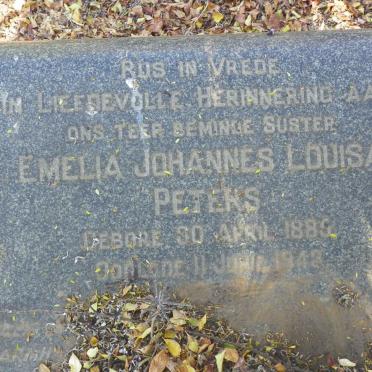 PETERS Emelia Johannes Louisa 1885-1943