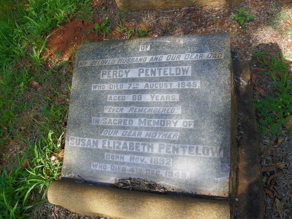 PENTELOW Percy -1945 &amp; Susan Elizabeth 1892-1948