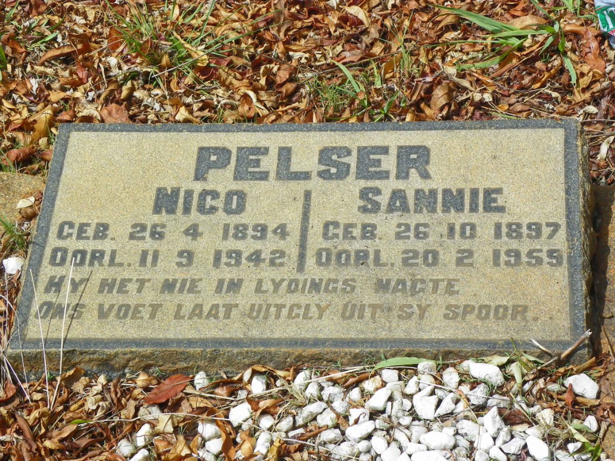 PELSER Nico 1894-1942 &amp; Sannie 1897-1959