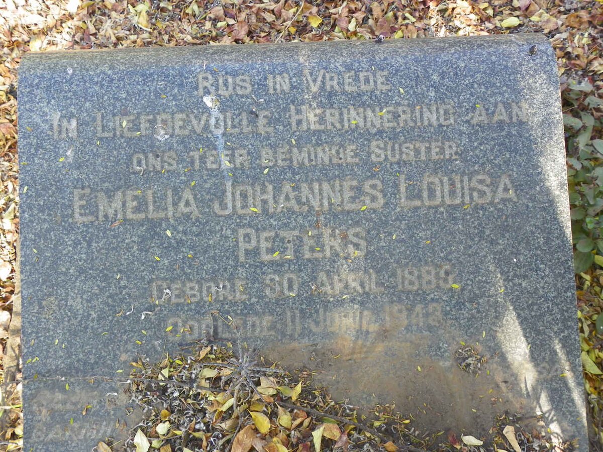 PETERS Emelia Johannes Louisa 1885-1943