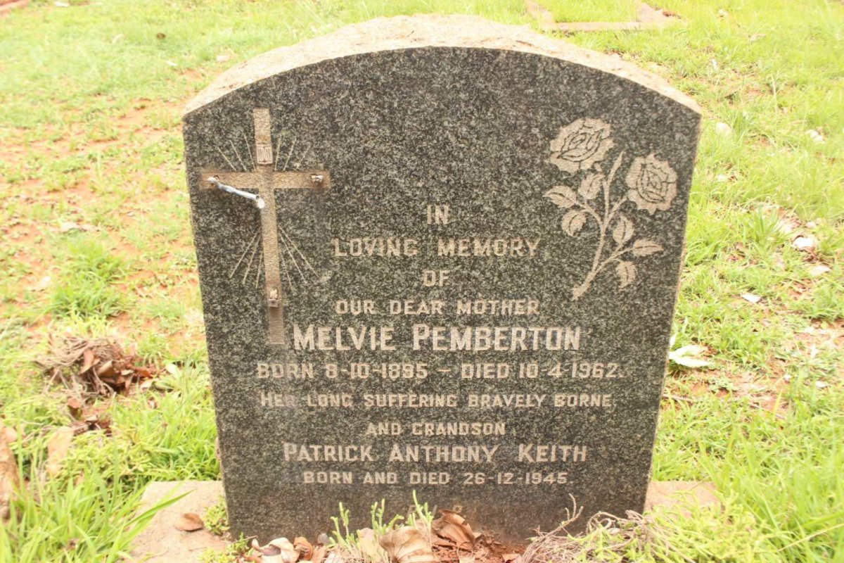 PEMBERTON Melvie 1895-1962 :: PEMBERTON Patrick Anthony 1945-1945