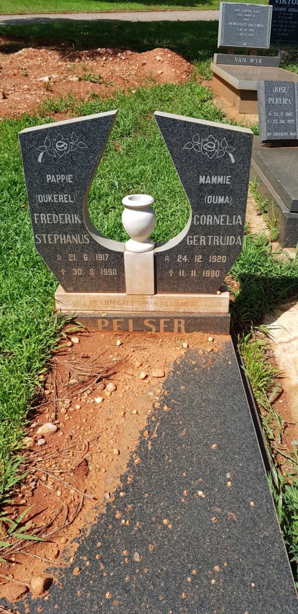 PELSER Frederik Stephanus 1917-1990 &amp; Cornelia Gertruida 1920-1990