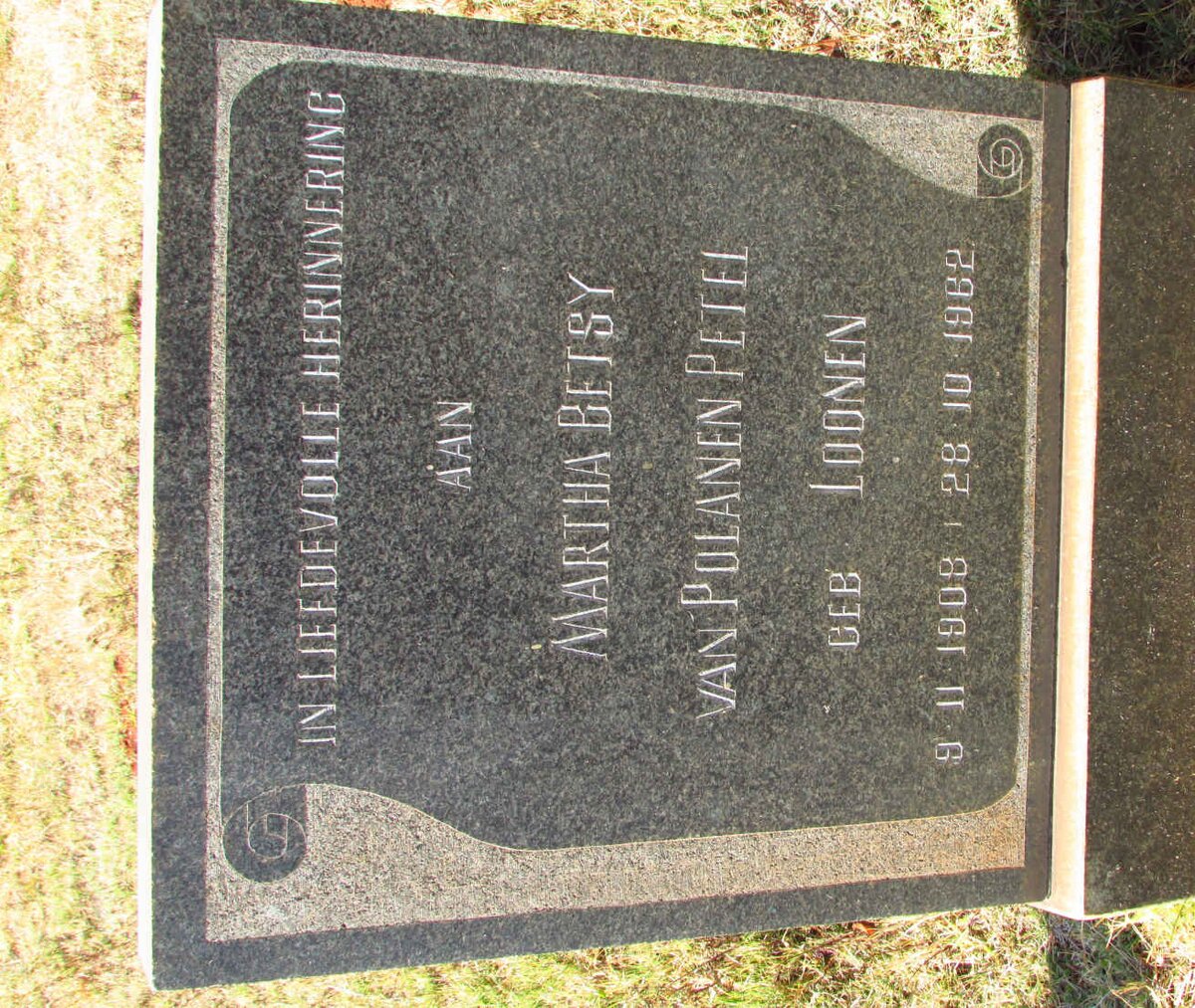 PETEL Martha Betsy, VAN POLANEN nee LOONEN 1908-1962