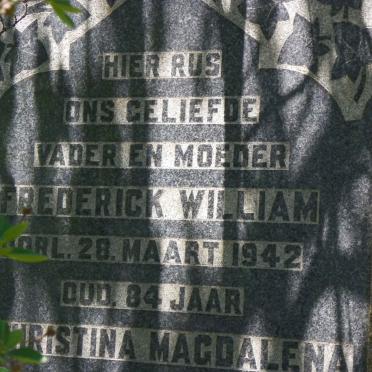 PERKINS Frederick William -1942 &amp; Christina Magdalena -1956