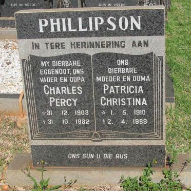 PHILLIPSON Charles Percy 1903-1982 &amp; Patricia Christina 1910-1988