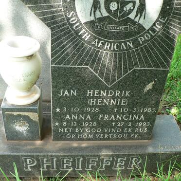PHEIFFER Jan Hendrik 1928-1985 &amp; Anna Francina 1928-1993