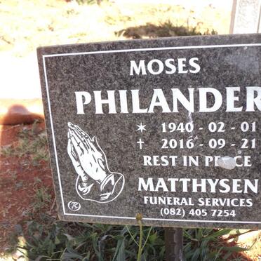 PHILANDER Moses 1940-2016