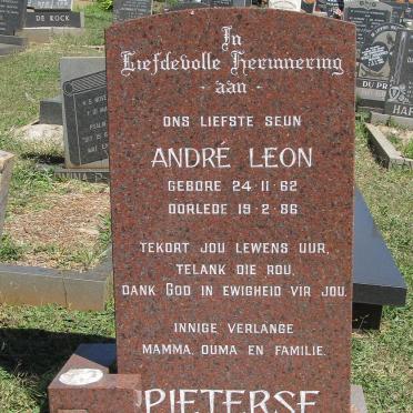 PIETERSE André Leon 1962-1986