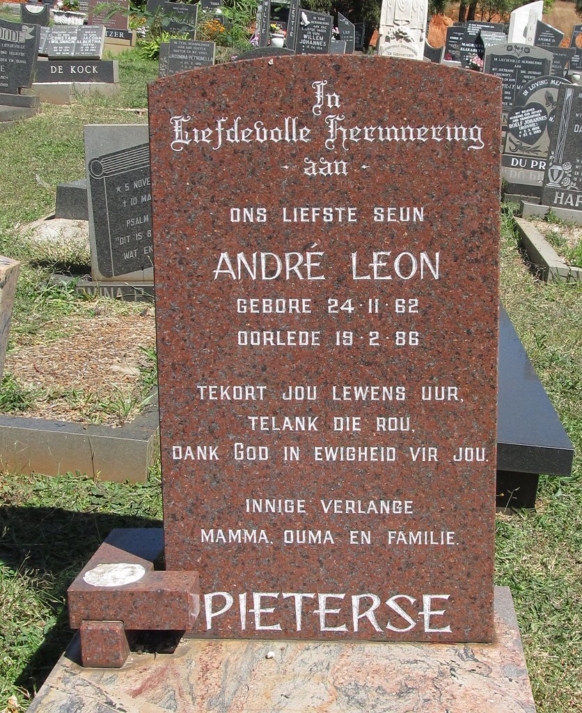 PIETERSE André Leon 1962-1986