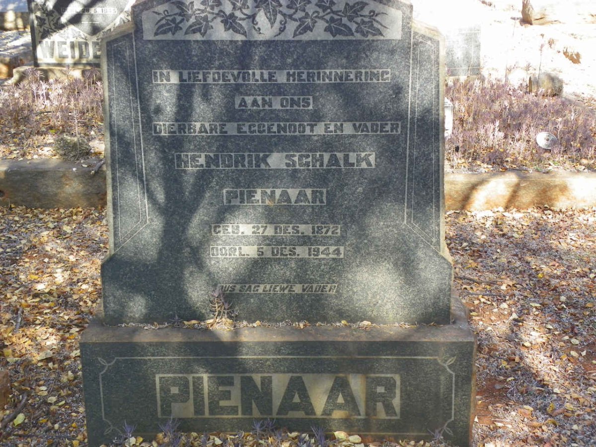 PIENAAR Hendrik Schalk 1872-1944
