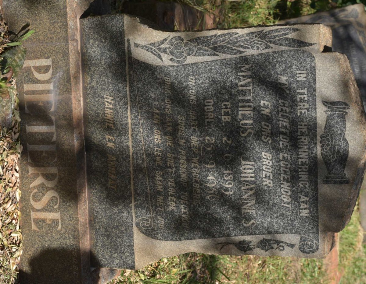 PIETERSE Mattheus Johannes 1893-1956
