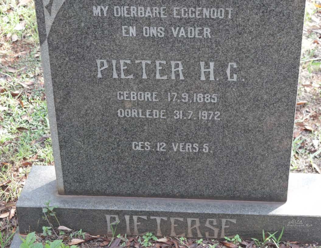 PIETERSE Pieter H.C. 1885-1972