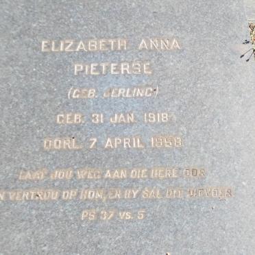 PIETERSE Elizabeth Anna nee GERLING 1918-1958