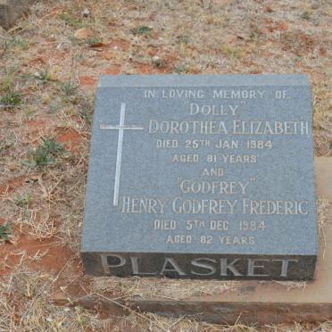 PLASKET Henry Godfrey Frederic -1984 &amp; Dorothea Elizabeth -1984