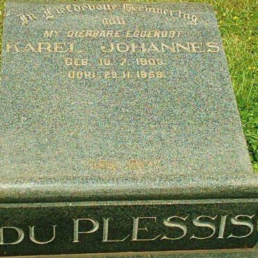 PLESSIS Karel Johannes, du 1903-1958