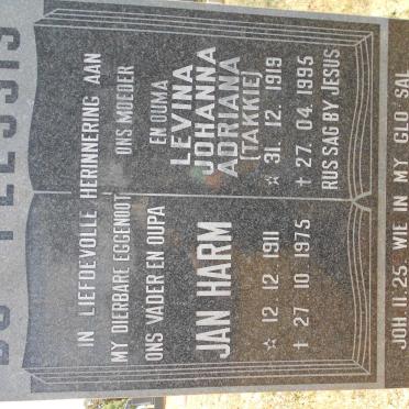 PLESSIS Jan Harm, du 1911-1975 &amp; Levina Johanna Adriana 1919-1995