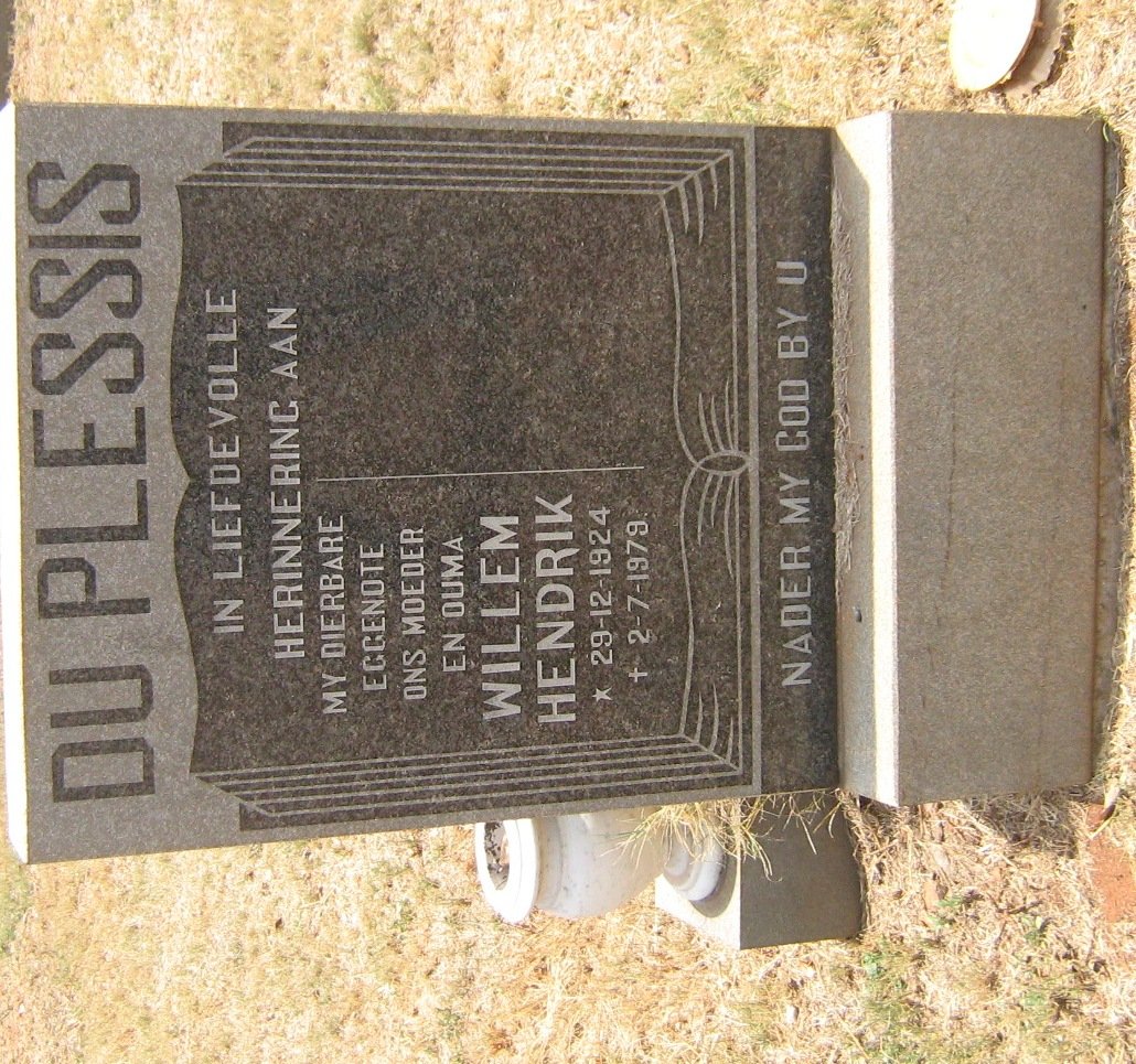 PLESSIS Willem Hendrik, du 1924-1979