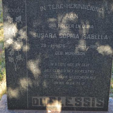 PLESSIS Susara Sophia Isabella, du nee MORRISON 1876-1953