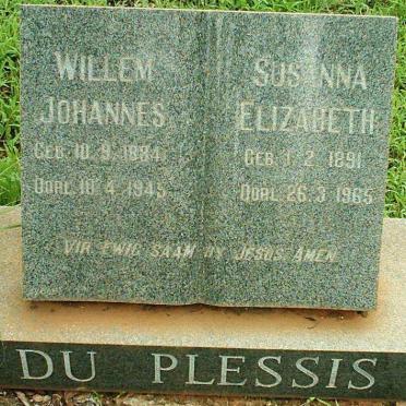 PLESSIS Willem Johannes, du 1884-1945 &amp; Susanna Elizabeth 1891-1965