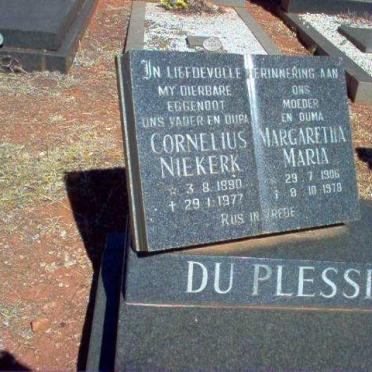 PLESSIS Cornelius Niekerk, du 1890-1977 &amp; Margaretha Maria 1906-1978