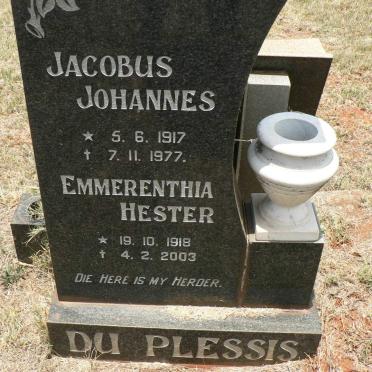 PLESSIS Jacobus Johannes, du 1917-1977 &amp; Emmerenthia Hester 1918-2003