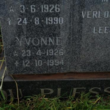 PLESSIS Paul Johannes, du 1926-1990 &amp; Yvonne 1926-1994 