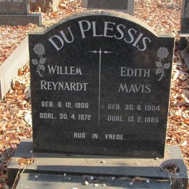 PLESSIS Willem Reynardt, du 1906-1972 &amp; Edith Mavis 1904-1985