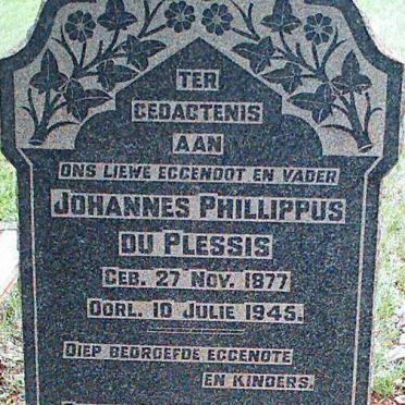 PLESSIS Johannes Phillippus, du 1877-1945