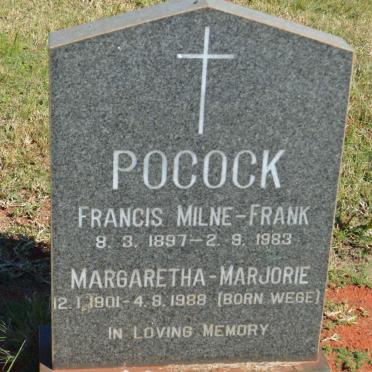 POCOCK Francis Milne-Frank 1897-1983 &amp; Margaretha-Marjorie WEGE 1901-1988