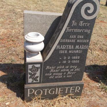 POTGIETER Martha Maria nee MUNRO 1889-1966