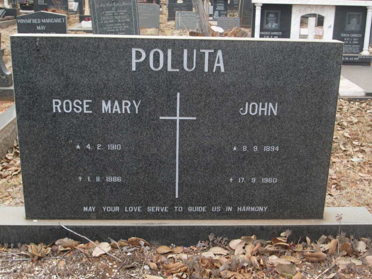 POLUTA John 1894-1960 &amp; Rose Mary 1910-1986