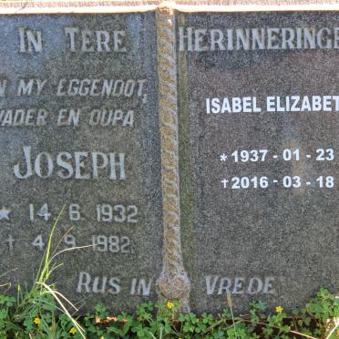 POWELL Joseph 1932-1982 &amp; Isabel Elizabeth 1937-2016