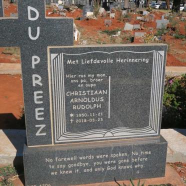 PREEZ Christiaan Arnoldus Rudolph, du 1950-2018
